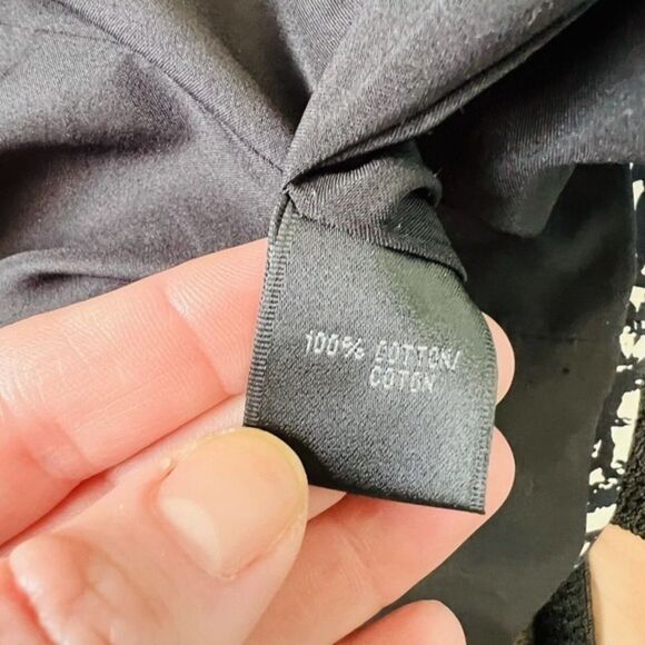 LAFAYETTE 148 Black White Cotton Button Front 3/4 Sleeve Lined Jacket Size 4 - Picture 10 of 12